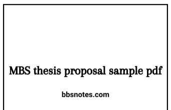 MBS thesis proposal sample pdf MBS thesis proposal sample pdf