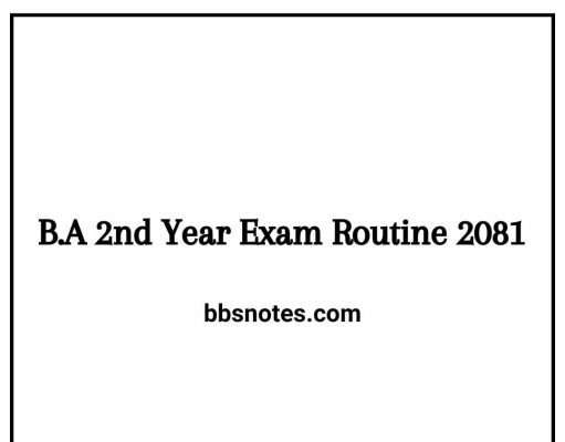 TU B.A 2nd Year Exam Routine 2081 TU B.A 2nd Year Exam Routine 2081