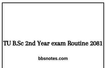 TU B.Sc 2nd Year exam Routine 2081 TU B.Sc 2nd Year exam Routine 2081