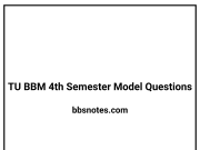 TU BBM 4th Semester Model Questions PDF TU BBM 4th Semester Model Questions PDF