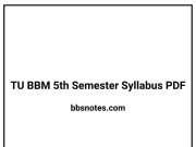 TU BBM 5th Semester Syllabus PDF TU BBM 5th Semester Syllabus PDF