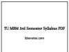 TU MBM 3rd Semester Syllabus PDF TU MBM 3rd Semester Syllabus PDF