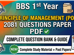 BBS 1st Year Principle of Management (POM) 2081 Questions Paper PDF BBS 1st Year Principle of Management (POM) 2081 Questions Paper PDF
