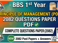 BBS 1st Year Principle of Management (POM) 2082 Questions Paper PDF BBS 1st Year Principle of Management (POM) 2082 Questions Paper PDF