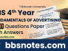 BBS 4th Year Fundamentals of Advertising 2081 Questions Paper with Answers BBS 4th Year Fundamentals of Advertising 2081 Questions Paper with Answers