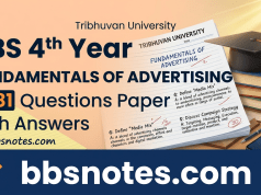 BBS 4th Year Fundamentals of Advertising 2081 Questions Paper with Answers BBS 4th Year Fundamentals of Advertising 2081 Questions Paper with Answers