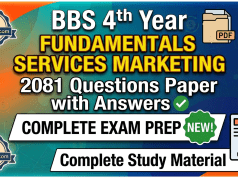BBS 4th Year Fundamentals of Services Marketing 2081 Questions Paper BBS 4th Year Fundamentals of Services Marketing 2081 Questions Paper