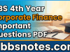 BBS 4th year Corporate Finance Important Questions PDF