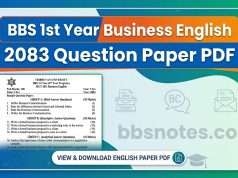 BBS 1st Year Business English 2083 Question Paper PDF BBS 1st Year Business English 2083 Question Paper PDF