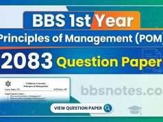 BBS 1st Year Principles of Management (POM) 2083 Question Paper BBS 1st Year Principles of Management (POM) 2083 Question Paper