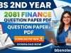 BBS 2nd Year Finance Question Paper 2081 PDF BBS 2nd Year Finance Question Paper 2081 PDF