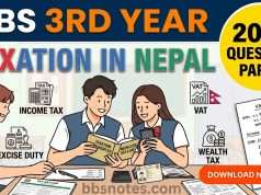 BBS 3rd Year Taxation in Nepal 2082 Question Paper PDF BBS 3rd Year Taxation in Nepal 2082 Question Paper PDF